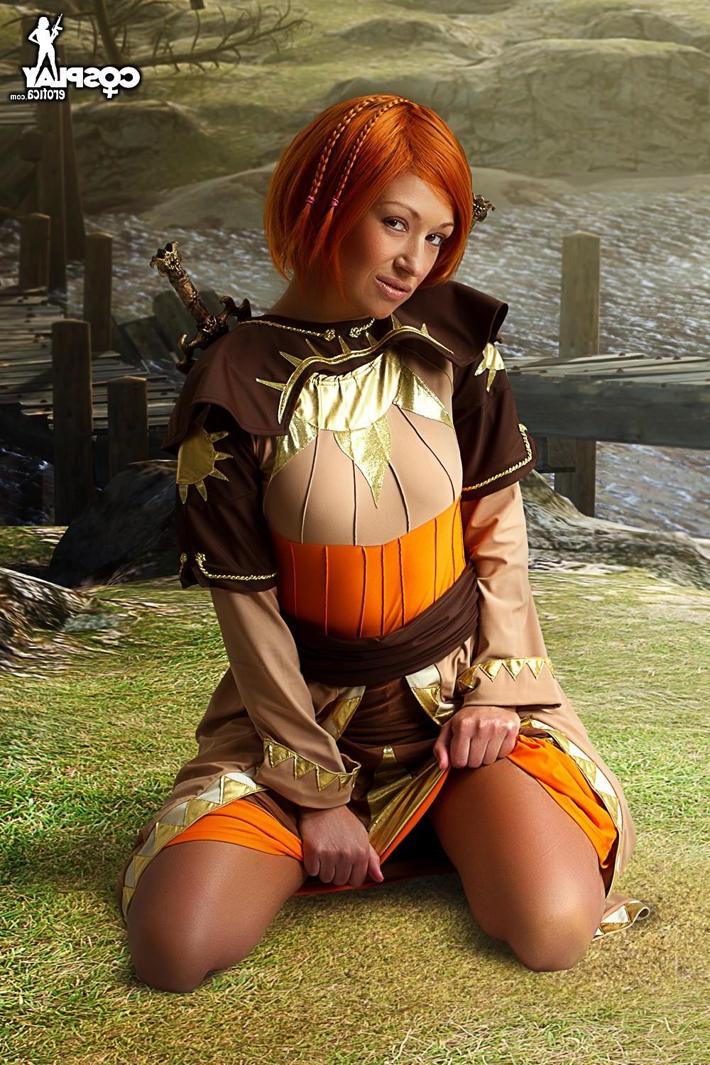 12P Redhead cosplayer Brownie dresses up as a fantasy character