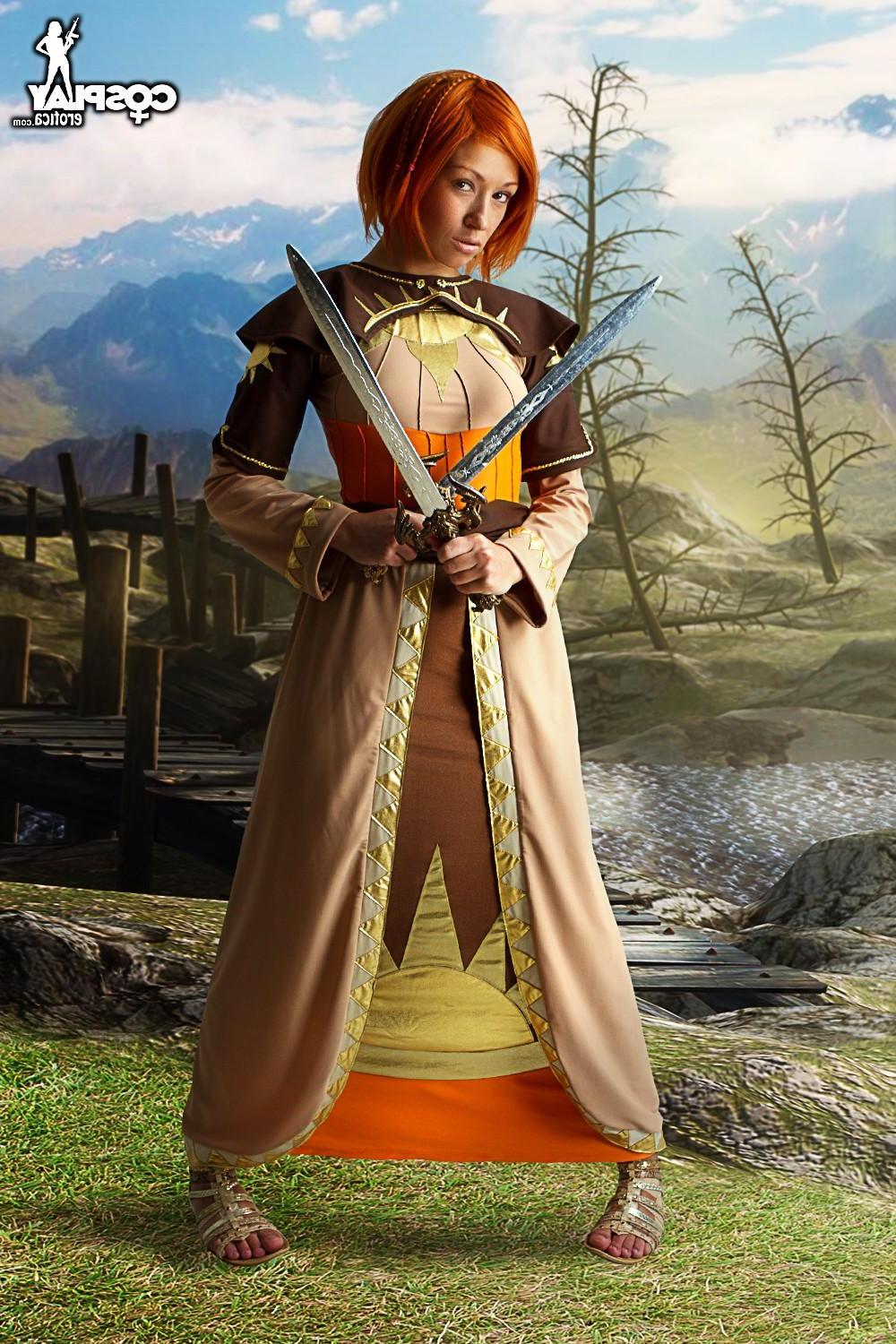 12P Redhead cosplayer Brownie dresses up as a fantasy character