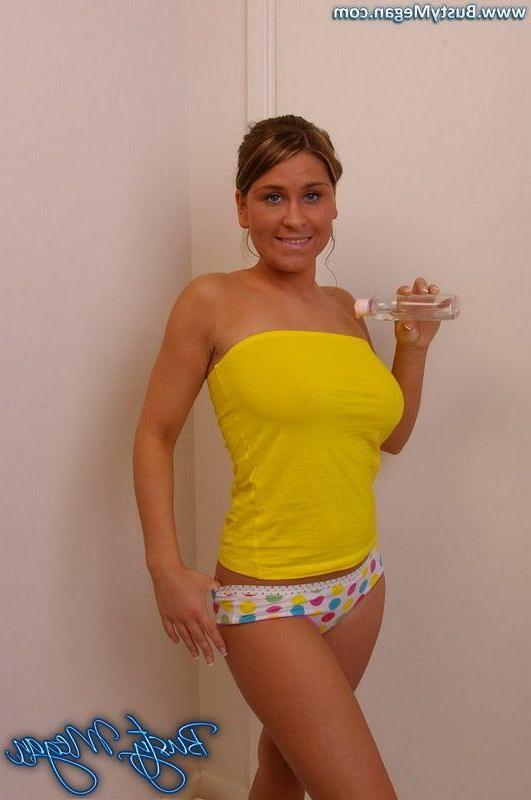 16P Pictures of teen hottie Busty Megan playing with her perfect boobs