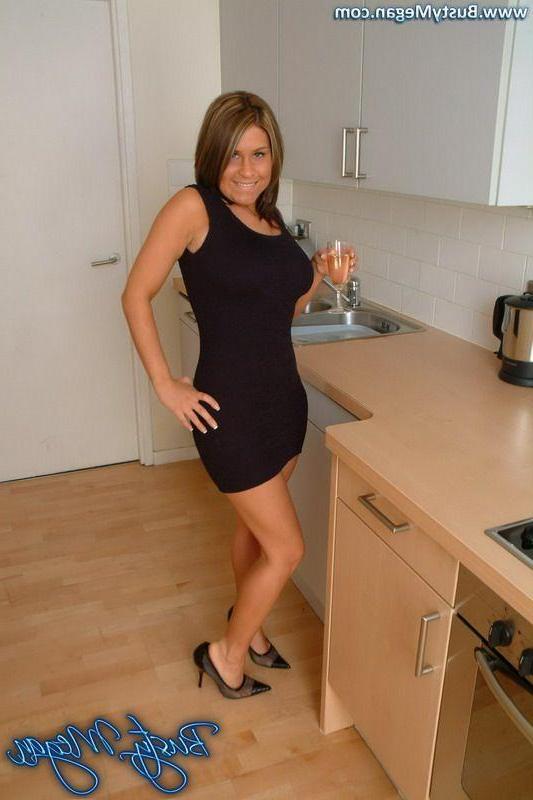 16P Pictures of Busty Megan teasing with her busty body