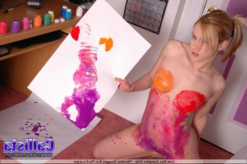 16P Pictures of Callista Model getting kinky with the body paint