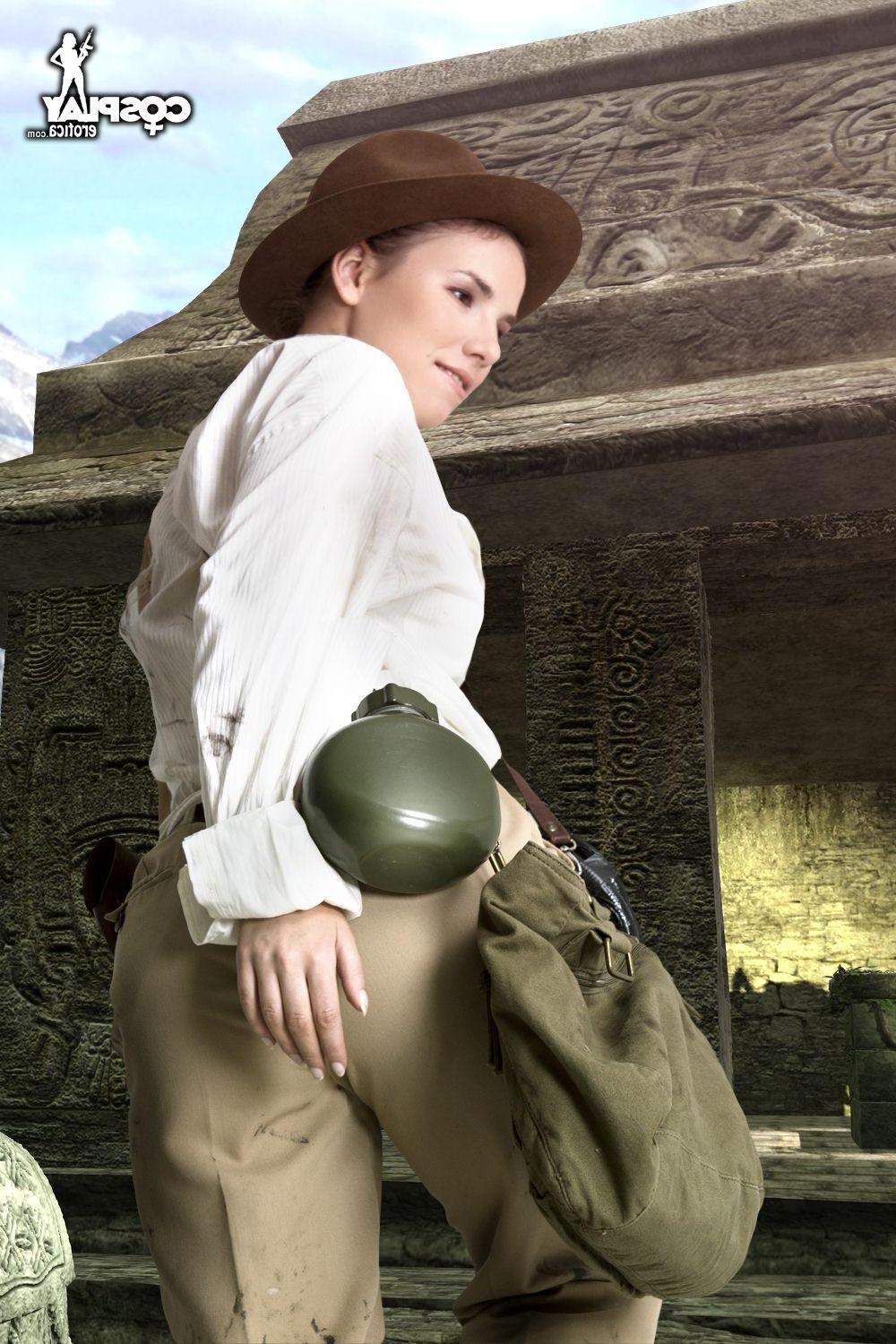 16P Cosplayer Cassie dresses up as a sexy female Indiana Jones