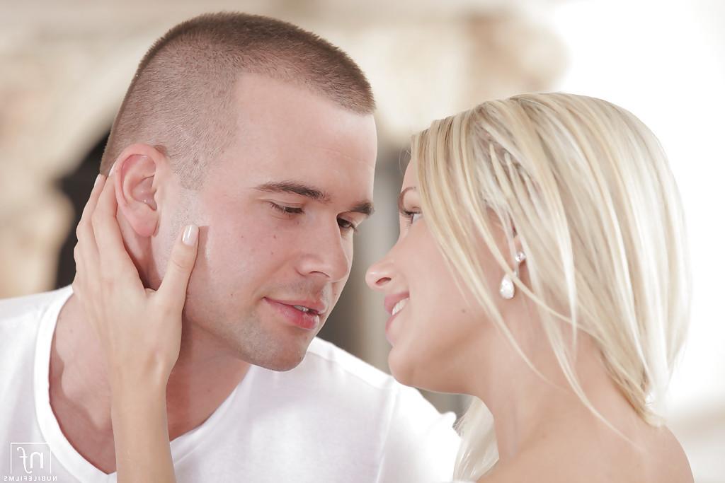16P Hot blonde teen Dido Angel pulling down white panties for shaved cunt fuck