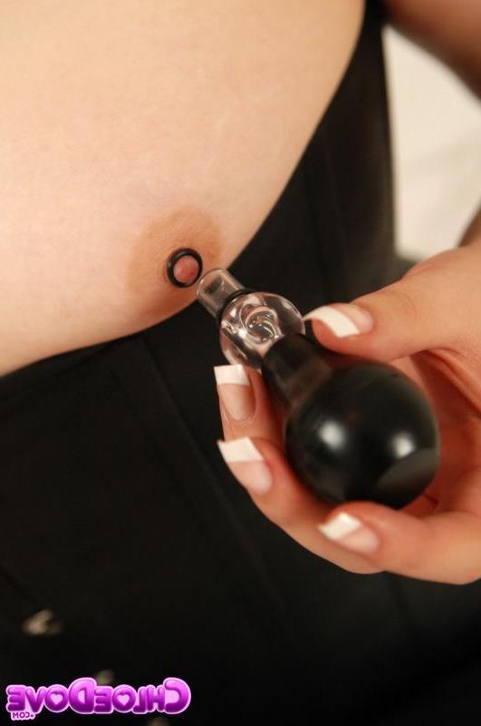 16P Pictures of goth teen Chloe Dove playing with her nipples