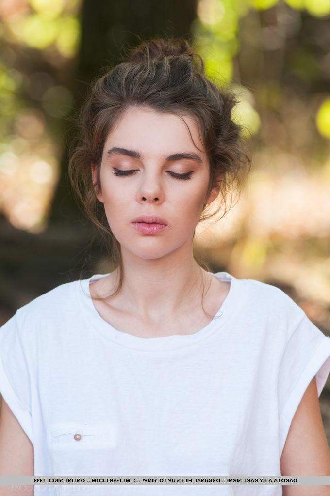18P Beautiful teen Dakota A gets naked for you in the woods in "Lealtre"