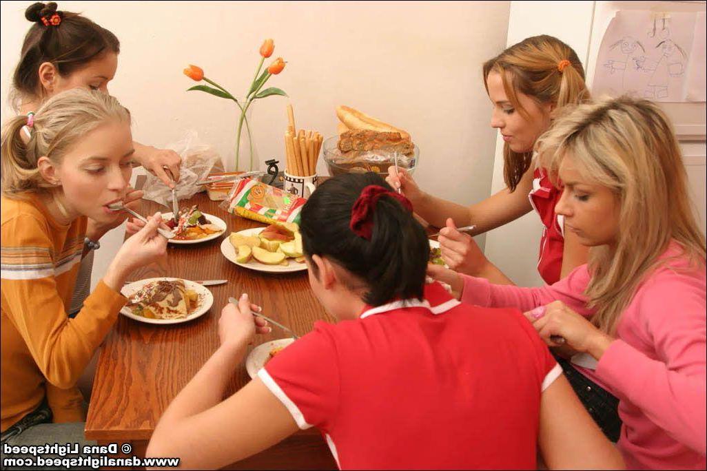 20P Pictures of Dana Lightspeed having a naughty breakfast with her friends