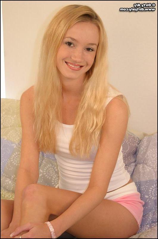 20P Pictures of teen star Dirty Aly stripping to her panties