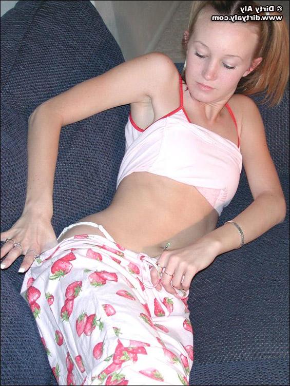 20P Pictures of Dirty Aly stripping out of her pajamas