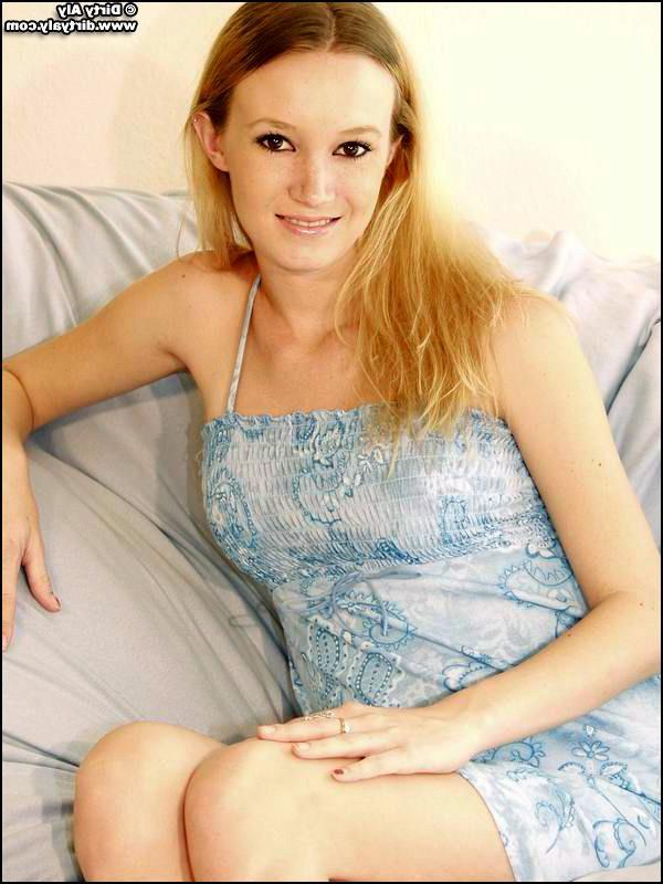 20P Dirty Aly shows you her small tits and her panties upskirt