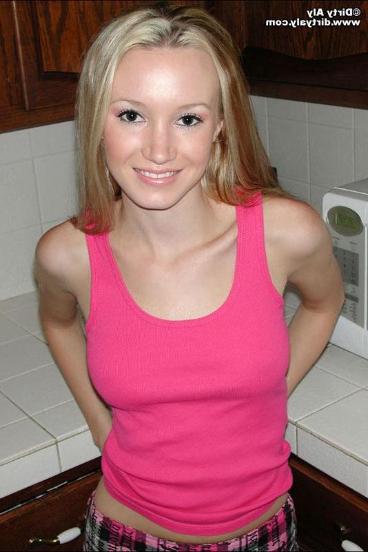 15P Dirty aly wearing only panties in the kitchen