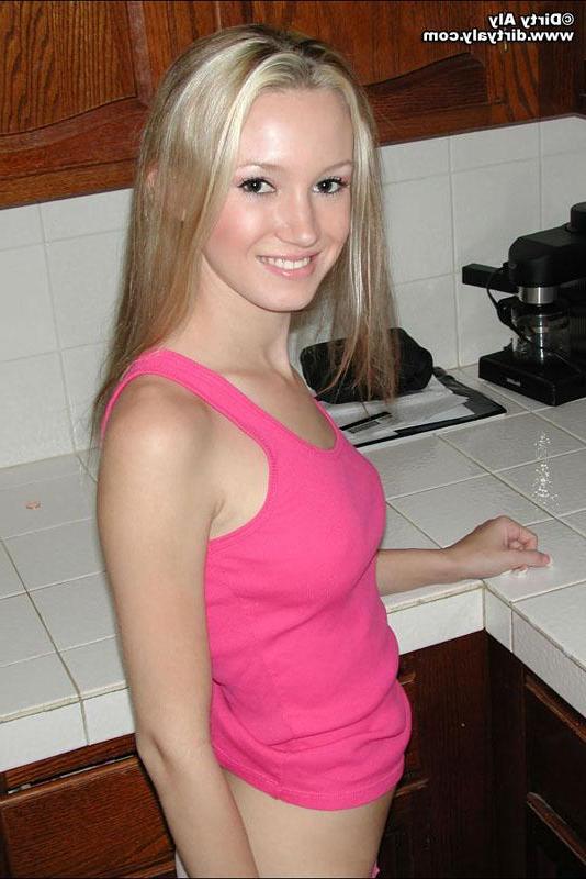 15P Dirty aly wearing only panties in the kitchen