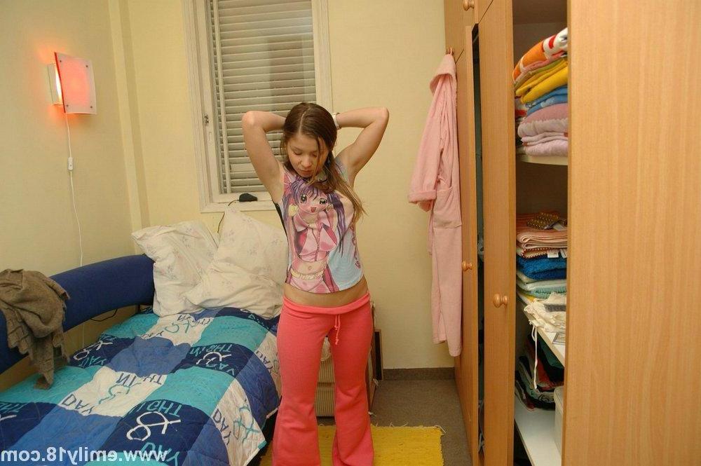 15P Teen girl Emily likes being goofy in her bedroom