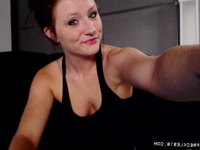 12P Brunette cutie Freckles 18 teaess with red heart pasties