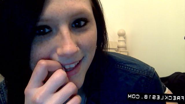 12P Teen hottie Freckles 18 gives a sexy tease on webcam