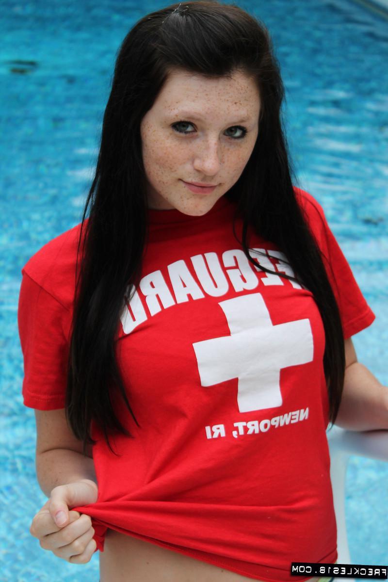 12P Hot teen girl Freckles 18 invites you to go skinny dipping with her