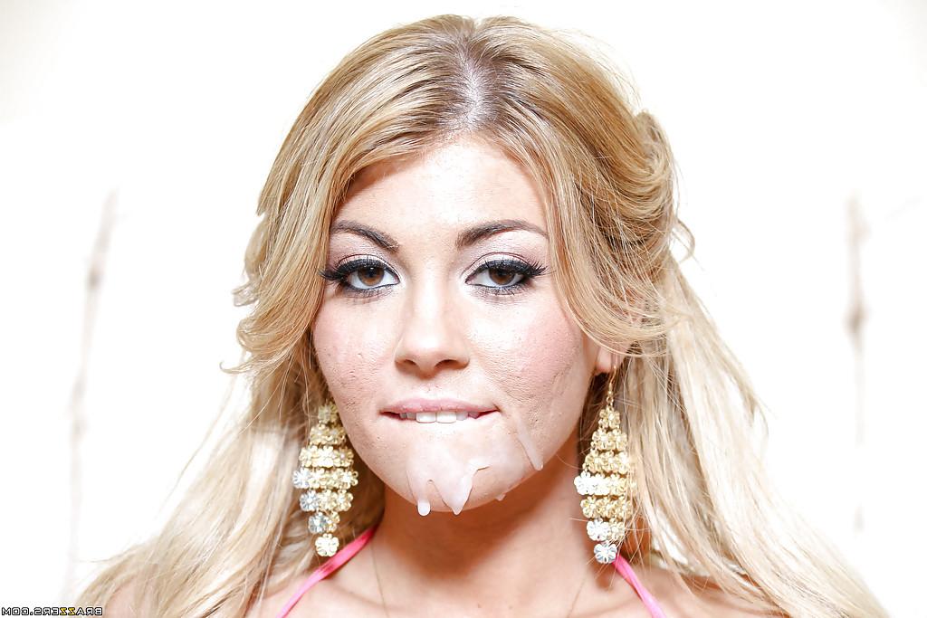 16P Blonde chick Kayla Kayden is forced to suck cock at gun point