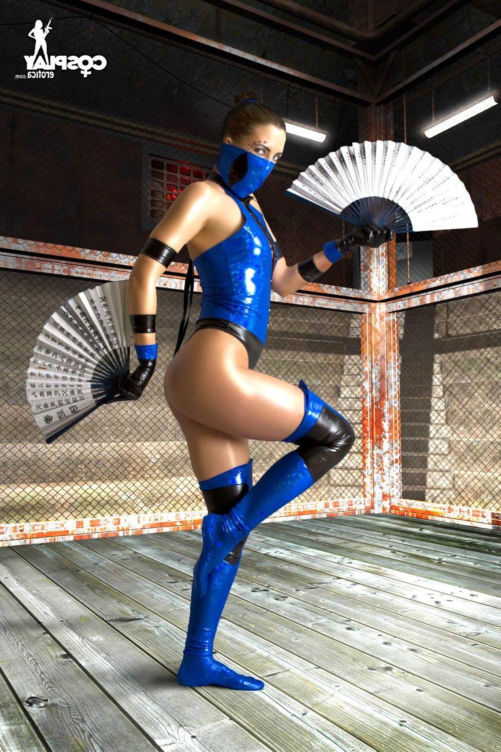 16P Pictures of sexy cosplayer Gogo dressed as Kitana from Mortal Kombat