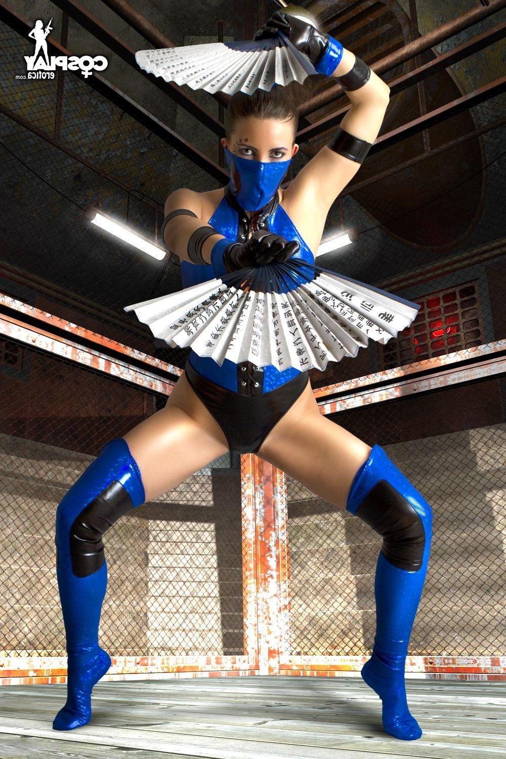 16P Pictures of sexy cosplayer Gogo dressed as Kitana from Mortal Kombat