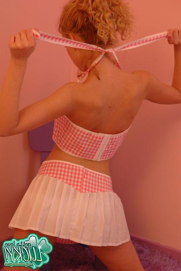 12P Pretty teen Lucky teases in her sexy costume