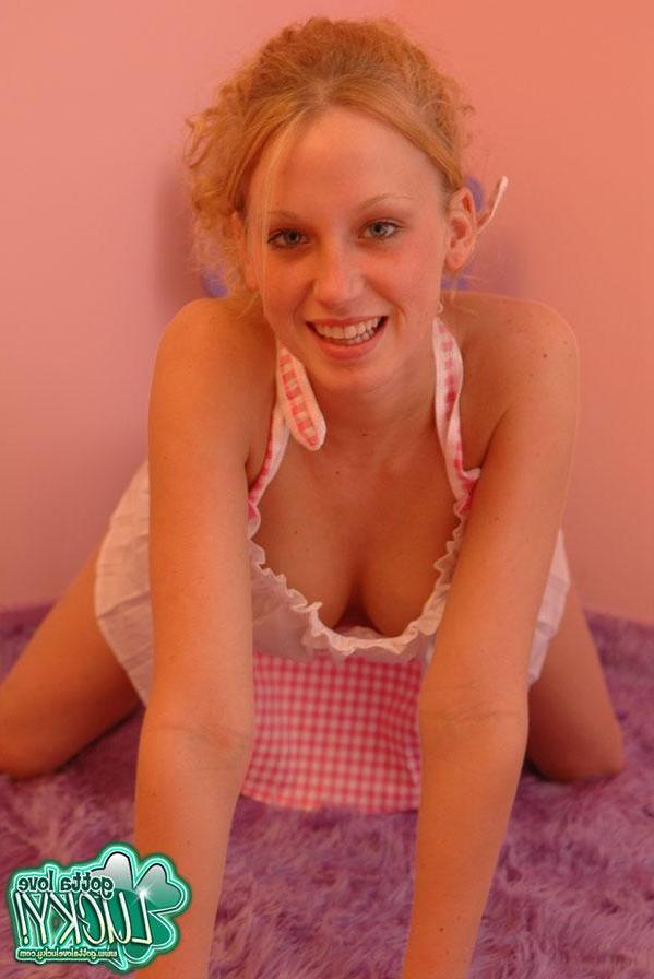 12P Pretty teen Lucky teases in her sexy costume