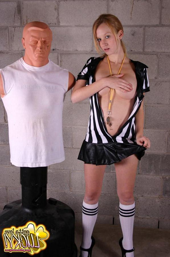 20P Pictures of Gotta Love Lucky playing with a soccer dummy