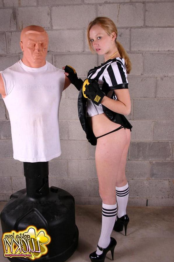 20P Pictures of Gotta Love Lucky playing with a soccer dummy