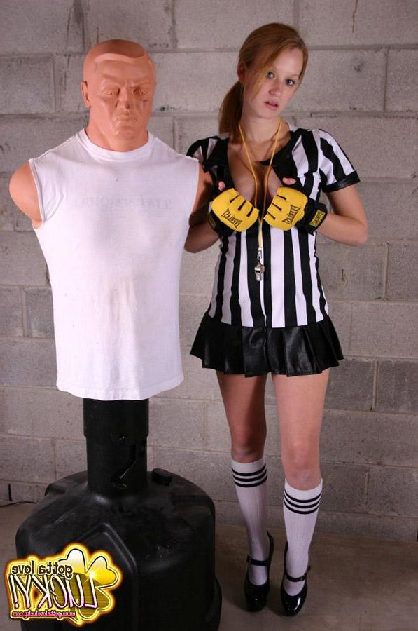 20P Pictures of Gotta Love Lucky playing with a soccer dummy