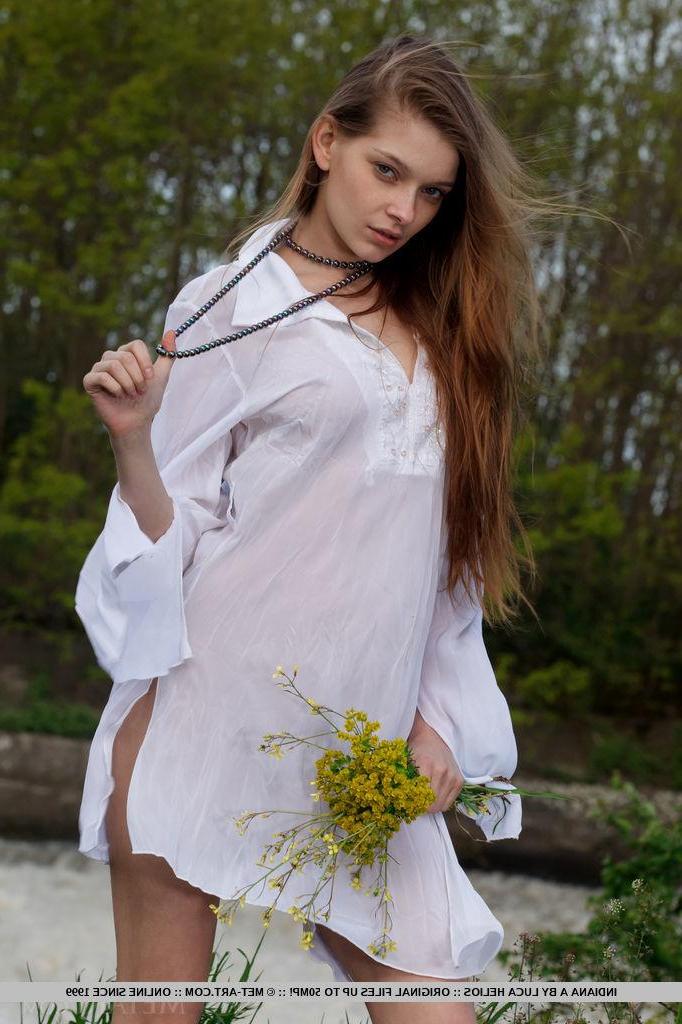 18P Beautiful redhead teen Indiana A flaunts her body on the river