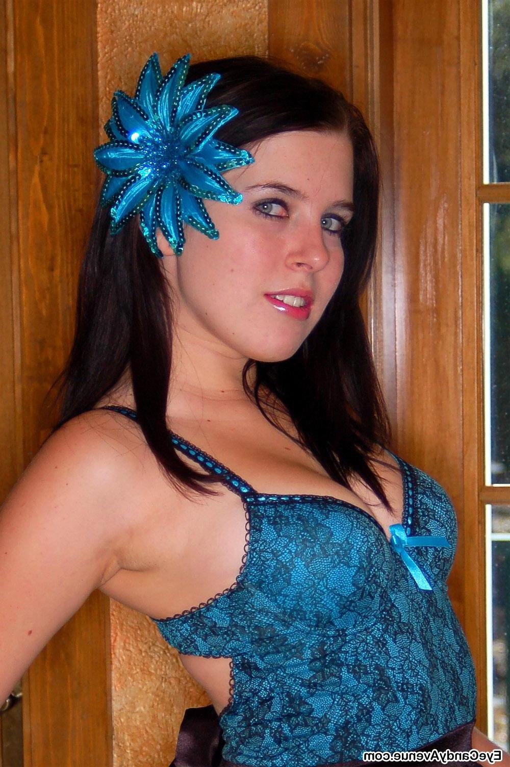 16P Beautiful brunette girl Jasmine gets flirty in a little spanish outfit
