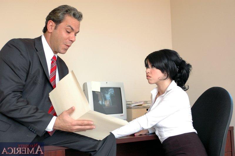 16P Sizzling office babe in stockings Roxy Deville drilled hardcore
