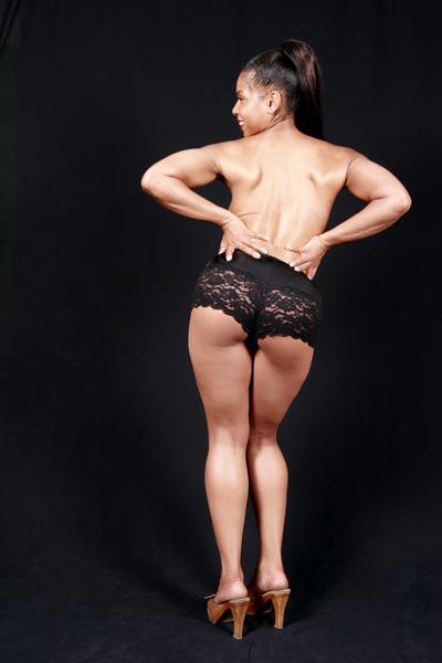 14P Black mature hottie Semmie Desuora showing off in lacy panties and orange bikini