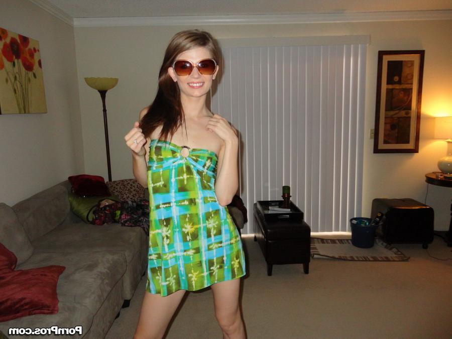 15P Tiny teen in dress flashing naked upskirt, licking balls & fucking doggystyle