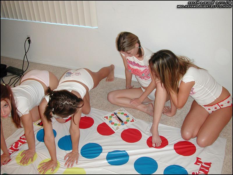 20P Pictures of Little Troublemaker playing naked twister with her friends