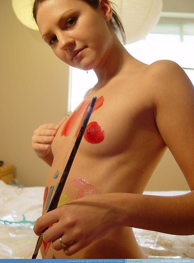 20P Pictures of teen star Josie Model getting kinky with the body paint
