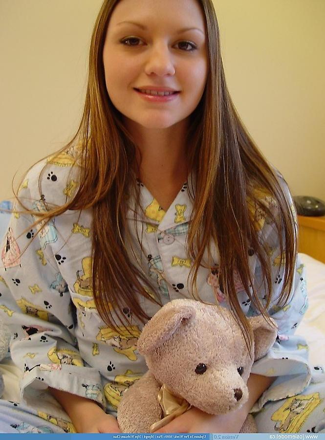 20P Pictures of teen Josie Model getting ready for your stiff cock in bed