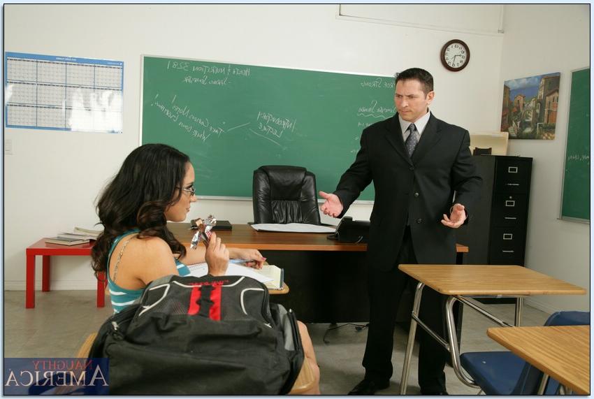 16P Hot college girl in glasses Tia Cyrus fucking hard dick of her teacher