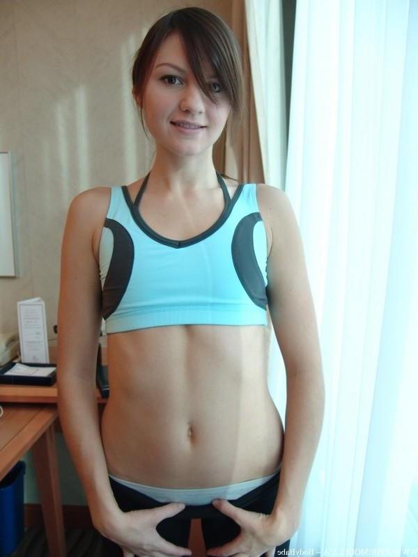 15P Josie Model exposes her small tits and her panties