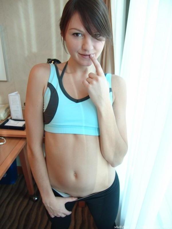 15P Josie Model exposes her small tits and her panties