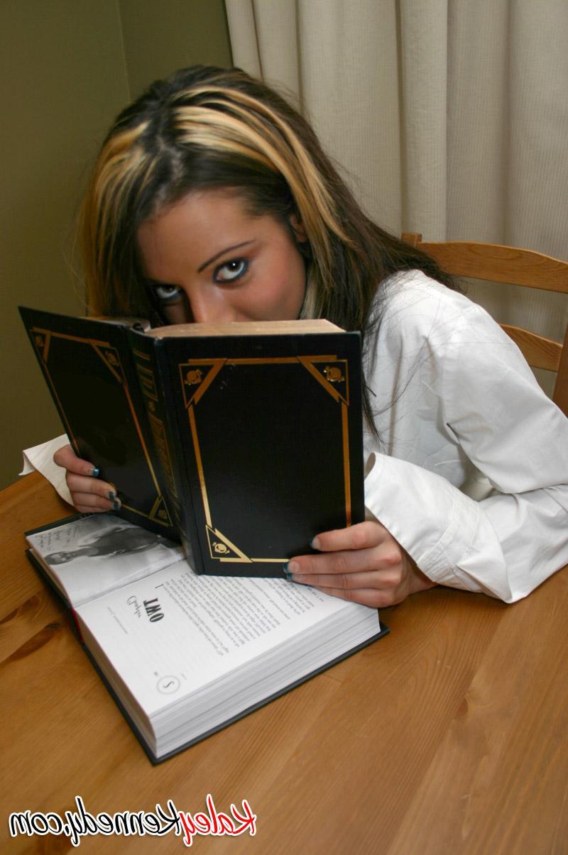 16P Sexy teen Kaley Kennedy gets naughty while reading