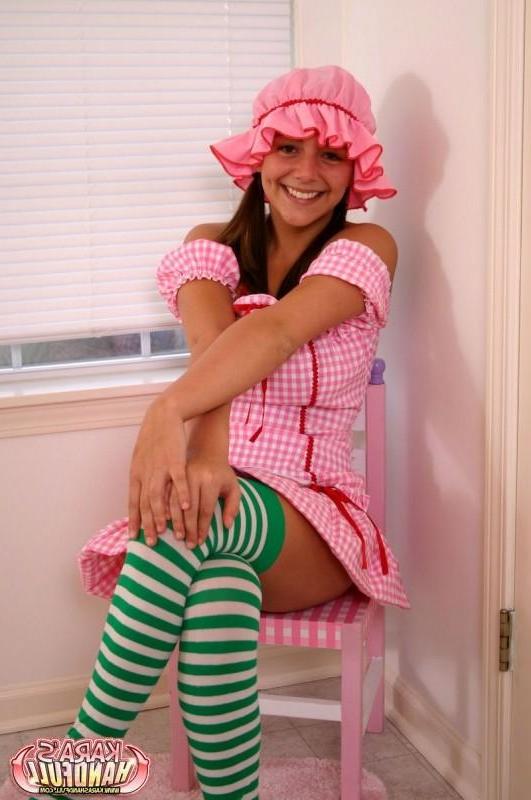 15P Kara in long striped socks