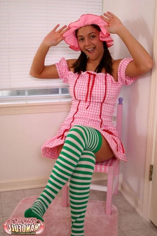 15P Kara in long striped socks
