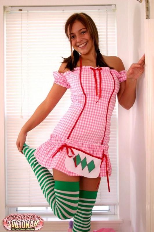 15P Kara in long striped socks