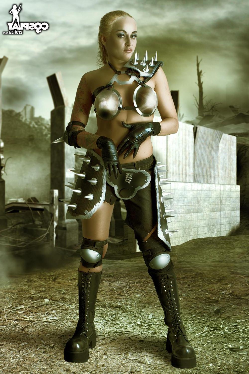 12P Blonde cosplay babe Kayla is a sexy warrior