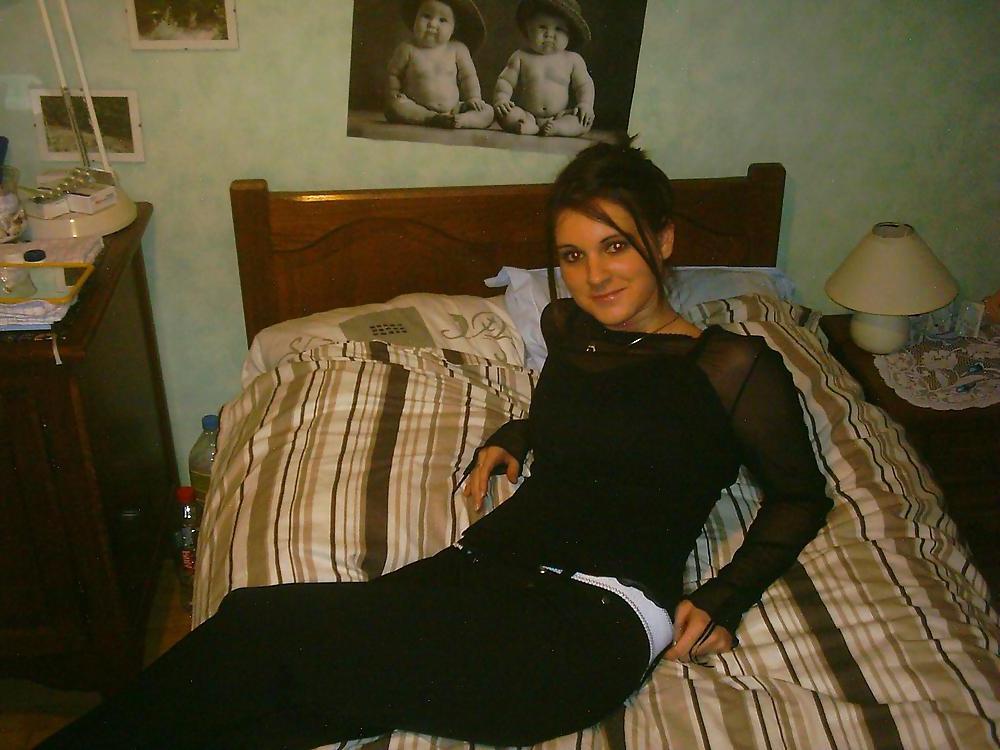 25P Italian shy brunette shows her body in lingerie