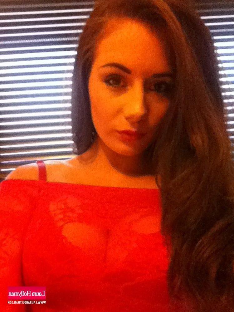 12P Laura Hollyman strips her red dress and lingerie just for you