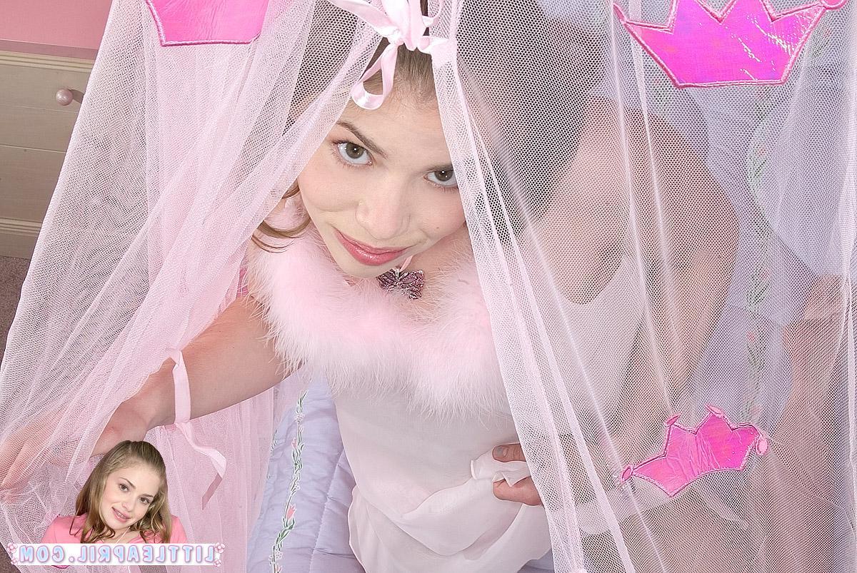 12P Pictures of teen girl Little April waiting for you in her sexy bedroom!