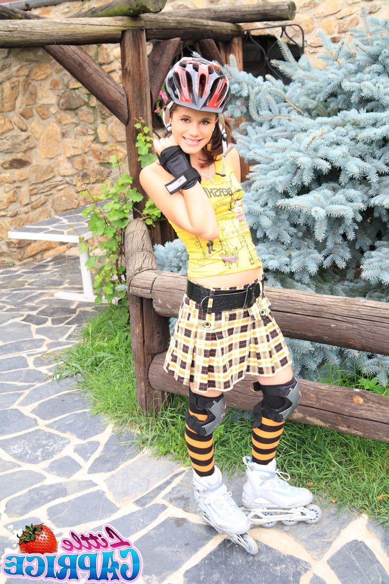 12P Pictures of Little Caprice going for a naked roller blade workout