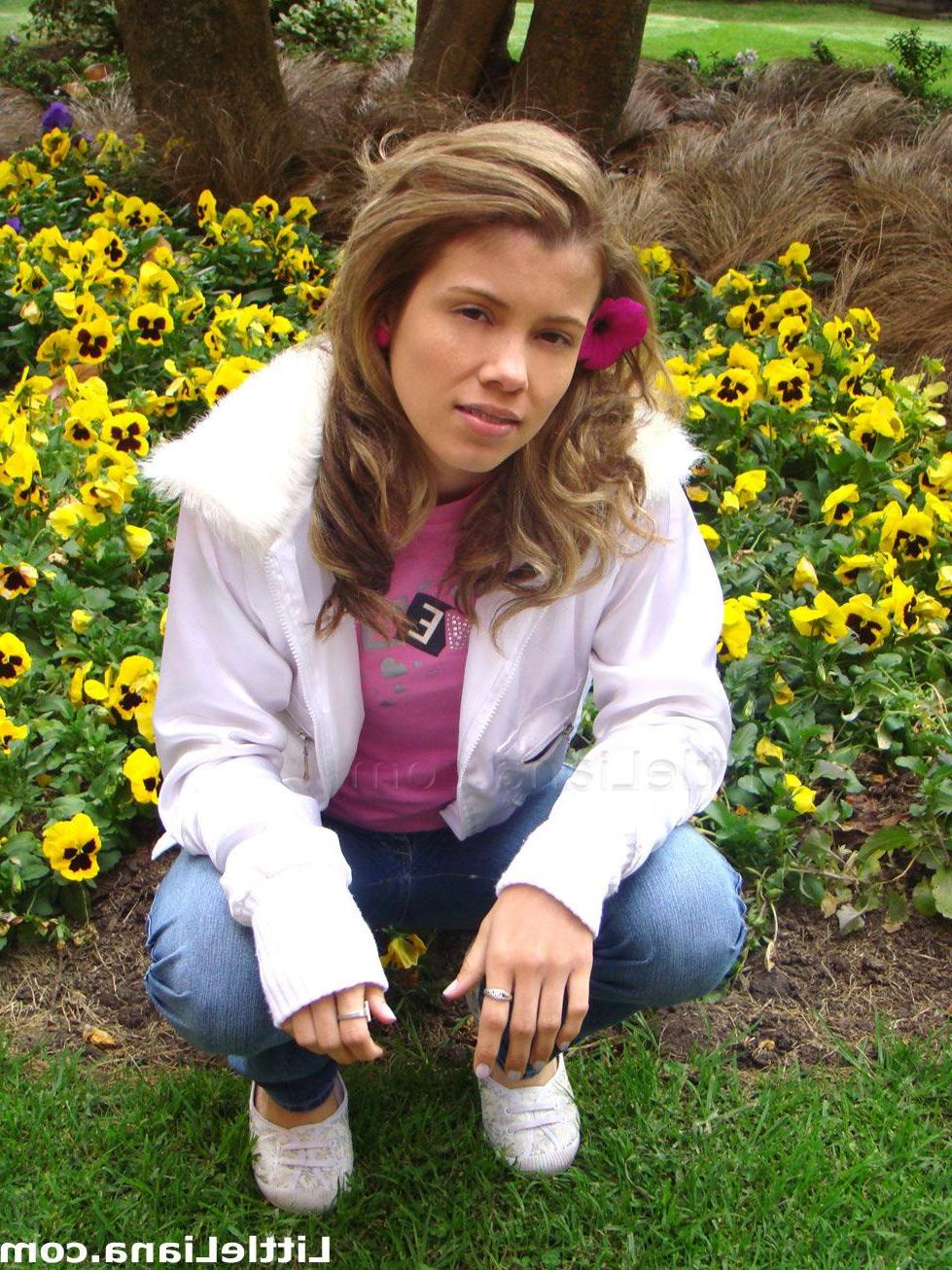 12P Pictures of Little Liana teasing with her cuteness outside