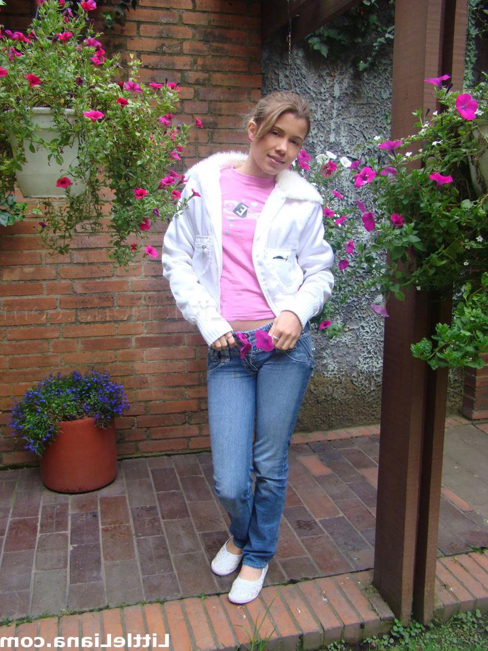 12P Pictures of Little Liana teasing with her cuteness outside