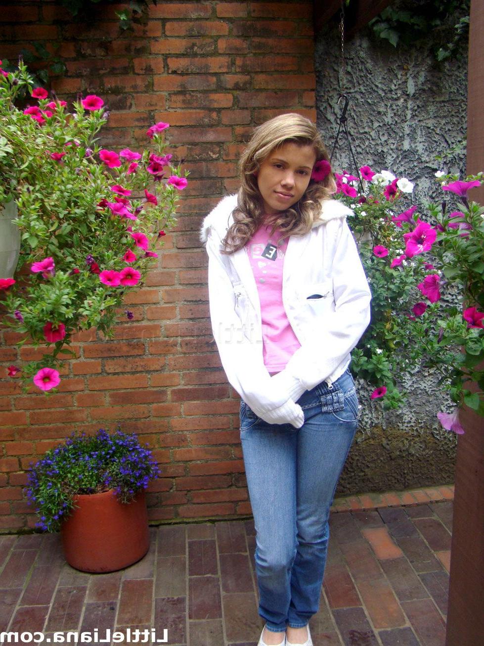 12P Pictures of Little Liana teasing with her cuteness outside